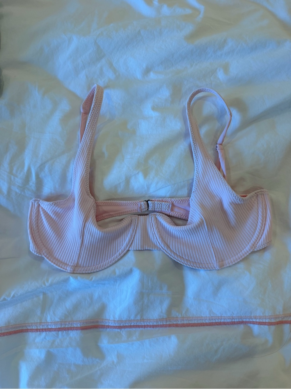 Frankie's Bikinis Light Pink Ribbed Underwire Bra